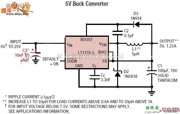 单片机制作中的LT1375 LT1376应用电路图  第1张
