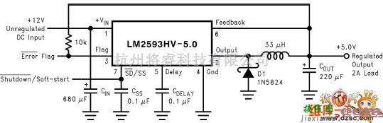 单片机制作中的LM2593应用电路图  第1张