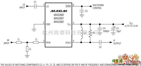 单片机制作中的MAX2680, MAX2681, MAX2682应用电路图  第1张