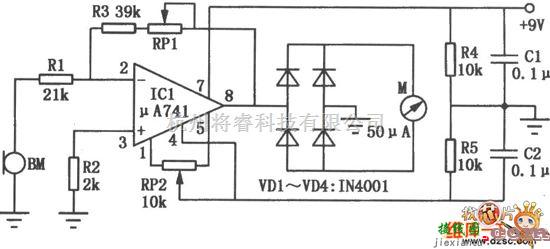 仪器仪表中的环境噪声监测仪电路图  第1张