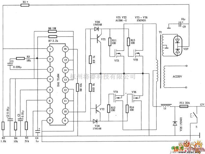 逆变电源中的大功率稳压逆变电源电路图  第1张