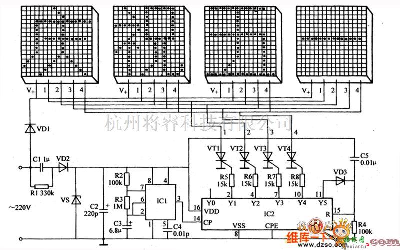 LED电路中的LED节日宇灯控制器电路图 六  第1张