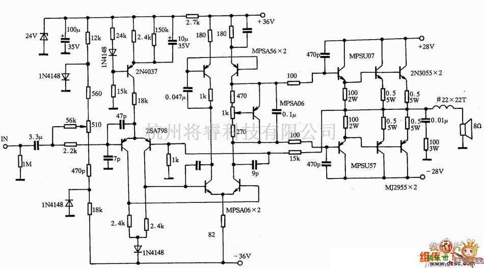 视频放大电路中的先锋M22K放大器电路图  第1张
