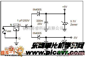 开关稳压电源中的不用变压器的电源原理图电路图  第2张