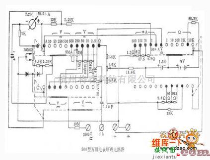 数字万用表电路中的500型万用表电路图  第1张