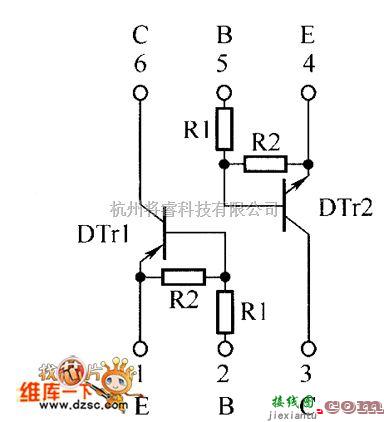 光敏二极管、三极管电路中的晶体三极管EMD30内部电路图  第1张