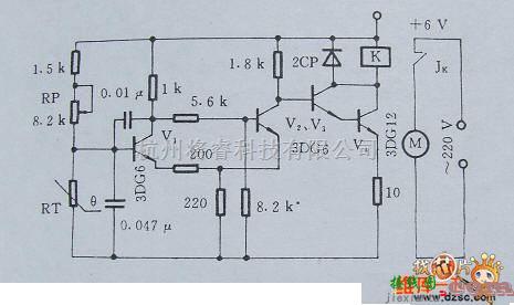 自动控制中的电风扇自动开关电路图  第1张