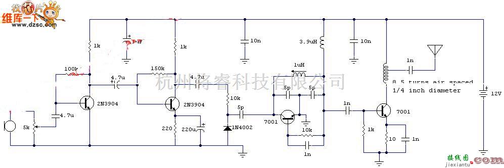 无线发射中的发射机原理电路图  第1张