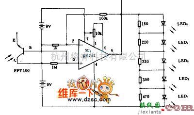 LED电路中的照度计电路图  第1张