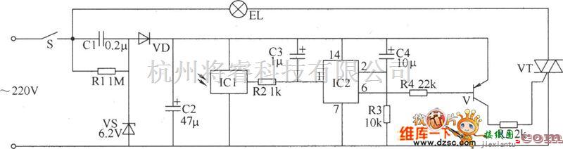 遥控接收中的遥控开关电路图  第1张