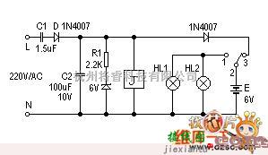 灯光控制中的简易自动应急照明灯电路图  第1张