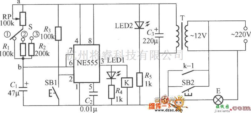 灯光控制中的暗房曝光定时灯电路图  第1张