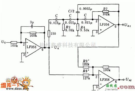 滤波器电路中的三阶不对称滤波器电路图  第1张