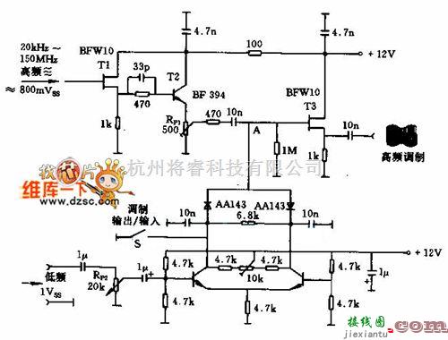 调制、阻抗变换电路中的调制器电路之低频电路图  第1张