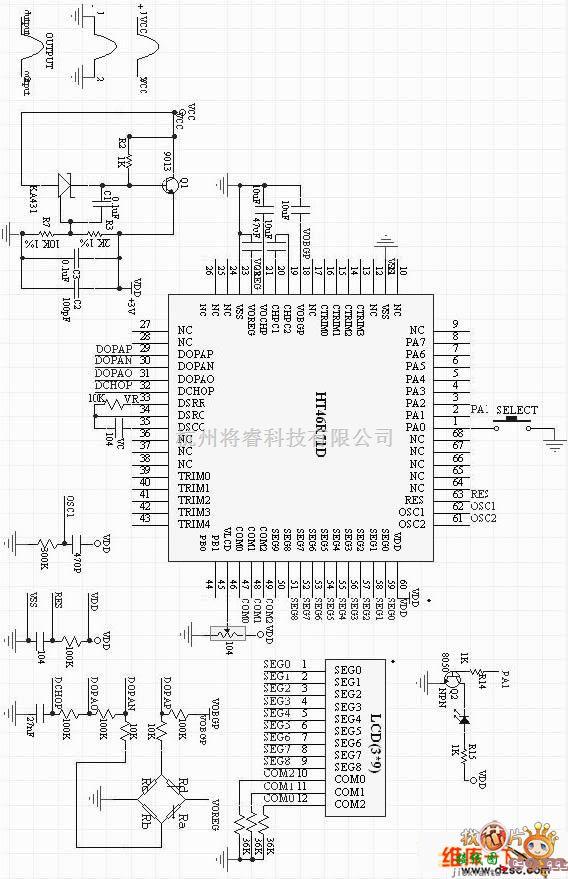 电工测试工具中的胎压计电路图  第1张