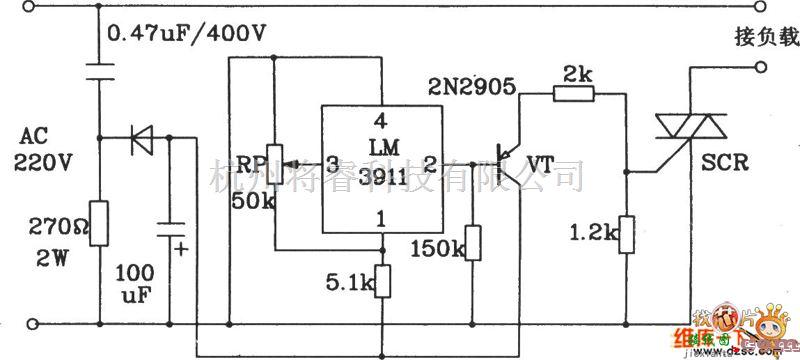 单片机制作中的LM3911单片温度控制集成电路构成的启动制冷设备的控温电路图  第1张