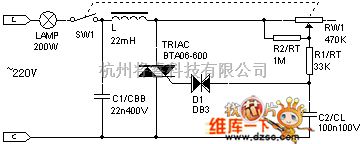 灯光控制中的用于230v白炽灯的可控硅无极调光器电路图  第3张