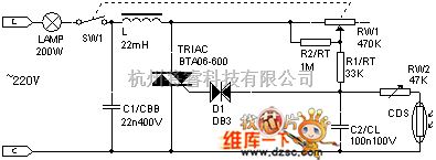 灯光控制中的用于230v白炽灯的可控硅无极调光器电路图  第4张