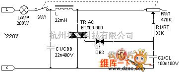 灯光控制中的用于230v白炽灯的可控硅无极调光器电路图  第2张