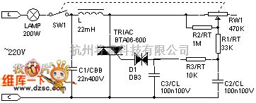 灯光控制中的用于230v白炽灯的可控硅无极调光器电路图  第5张