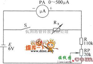 数字万用表电路中的微安表内阻测试电路图  第1张