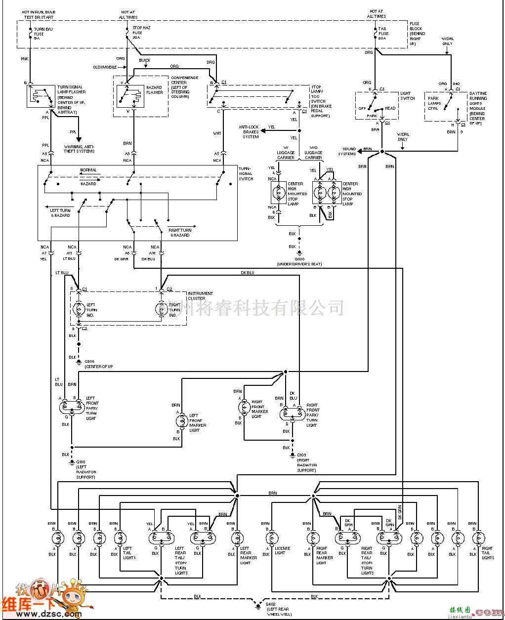 别克中的别克外部灯电路图(轿车)电路图  第1张