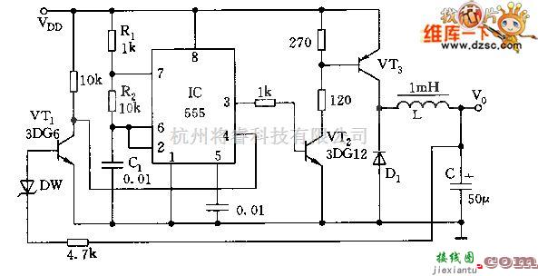 光电电路中的555感性开关式电源电路图  第1张