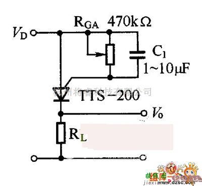 温度传感电路中的TTS-200系列温控晶体闸管基本应用电路图  第1张