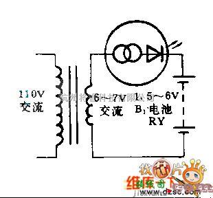 光敏二极管、三极管电路中的发光二极管缓慢充电电路图  第1张