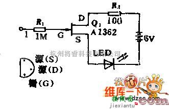 光电电路中的场效应管逻辑探头电路图  第1张