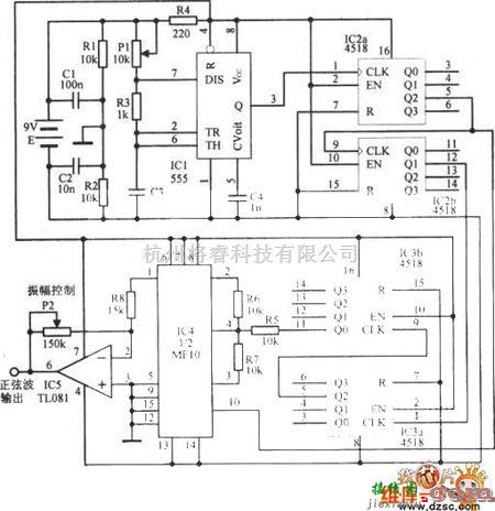 正弦信号产生中的正弦波发生器电路图  第1张