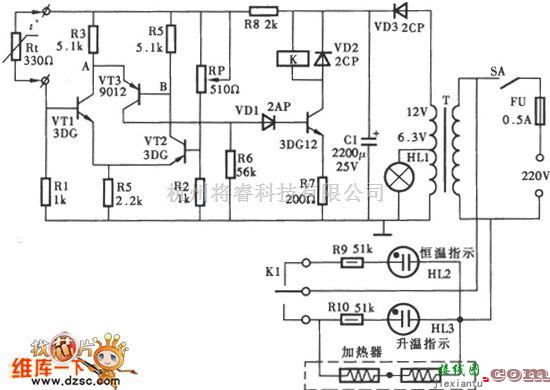 自动控制中的水温自动控制器电路图  第1张