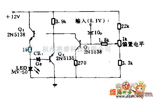 光敏二极管、三极管电路中的l MHZ发光二级管脉冲调制电路图  第1张