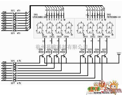 仪器仪表中的数码管动态扫描电路图  第1张