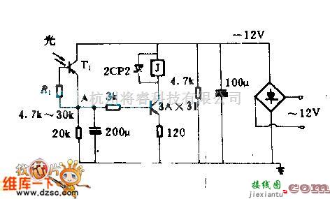 电源电路中的给棉机控制用的光电控制电路图  第1张