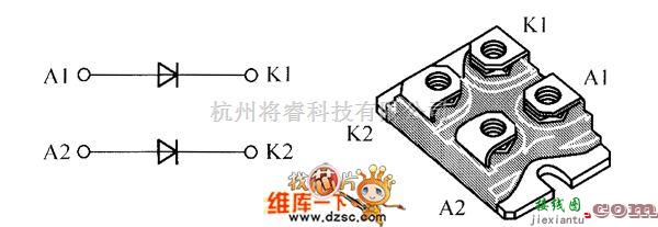 光敏二极管、三极管电路中的晶体二极管STTH120L04TV1内部电路图  第1张