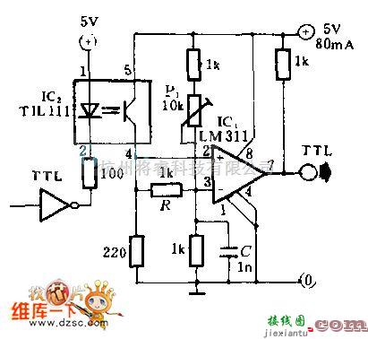 光电电路中的计算机光电隔离接口电路图  第1张