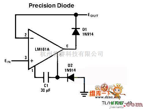 运算放大电路中的精密二极管电路图  第1张