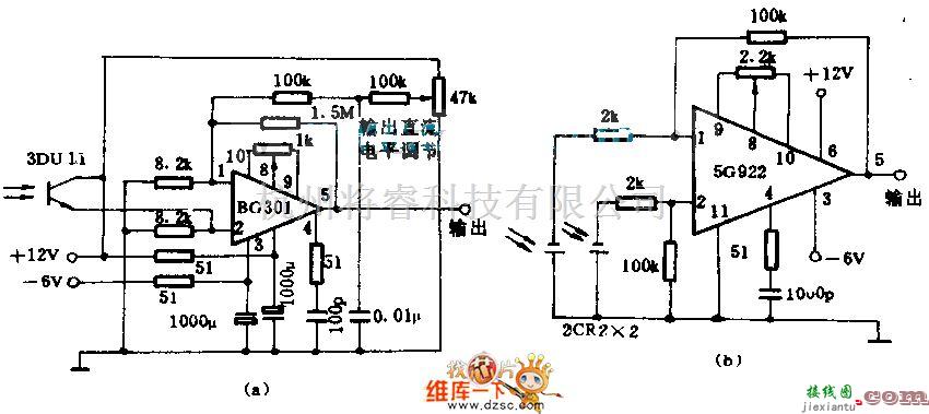 光栅/光放大器中的1m激光测长机条纹计数器的前量放大电路图  第1张