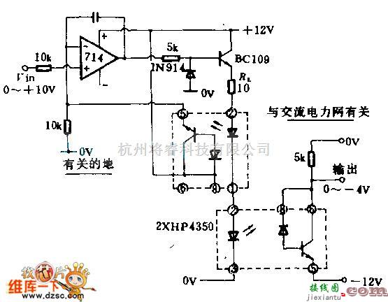 光电电路中的直流／直流光电隔离电路图  第1张