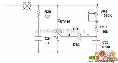 可控硅专项中的双向可控硅调光电路图  第1张