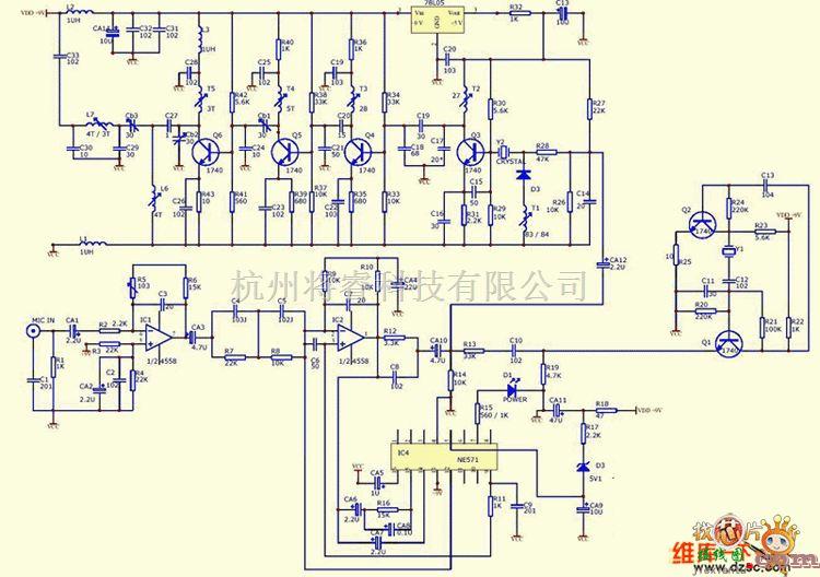 语音电路中的话筒电路图(无线)  第1张