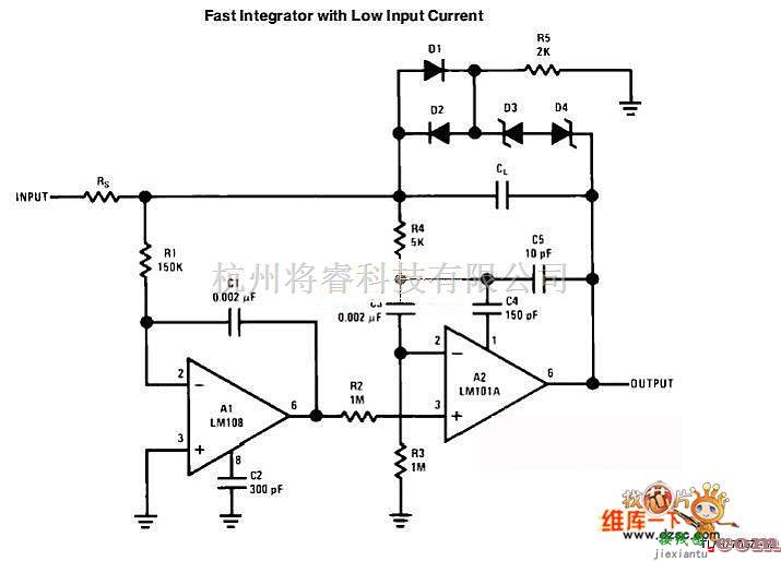 数字电路中的低输入电流的快速积分器电路图  第1张