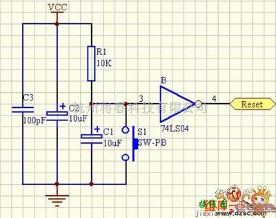 数字电路中的一种抗干扰复位电路图  第1张