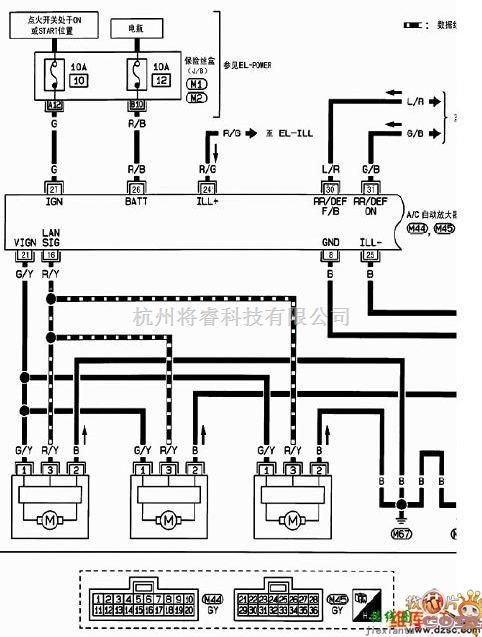 东风中的东风日产阳光空调系统电路图  第2张