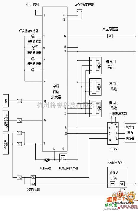 东风中的东风日产阳光空调系统电路图  第1张