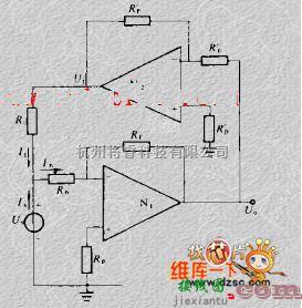 电流环放大中的高输入电阻的反相放大器原理电路图  第1张