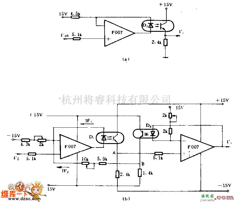 光电电路中的改善光电隔离器线性的电路图  第1张