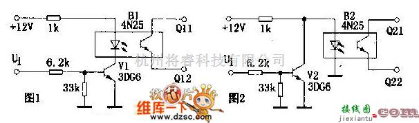 光电耦合器电路中的光电耦合器组成开关电路图  第1张