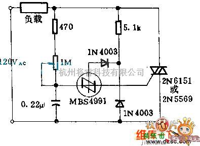 光电电路中的800 w三端双向可控硅减光电路图  第1张